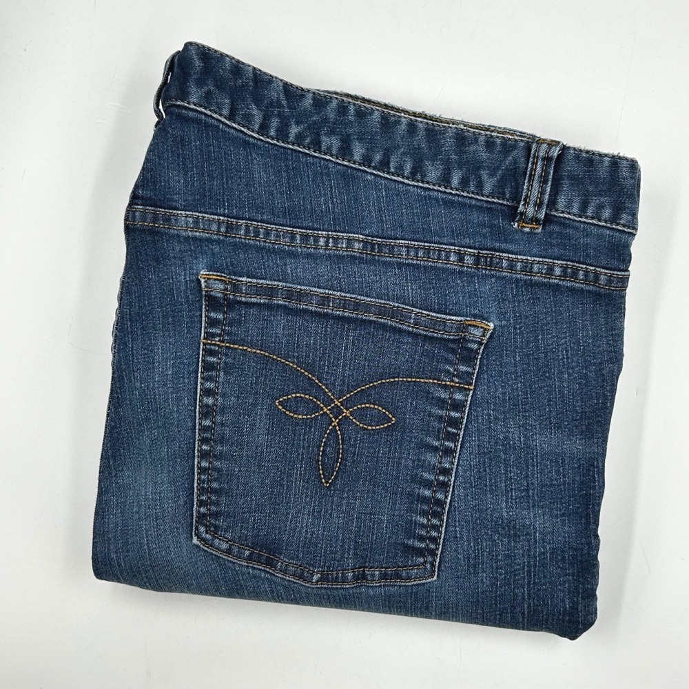 Chaps Madden Straight Jeans Blue Womens 18W Denim Stretch Mid Rise EUC